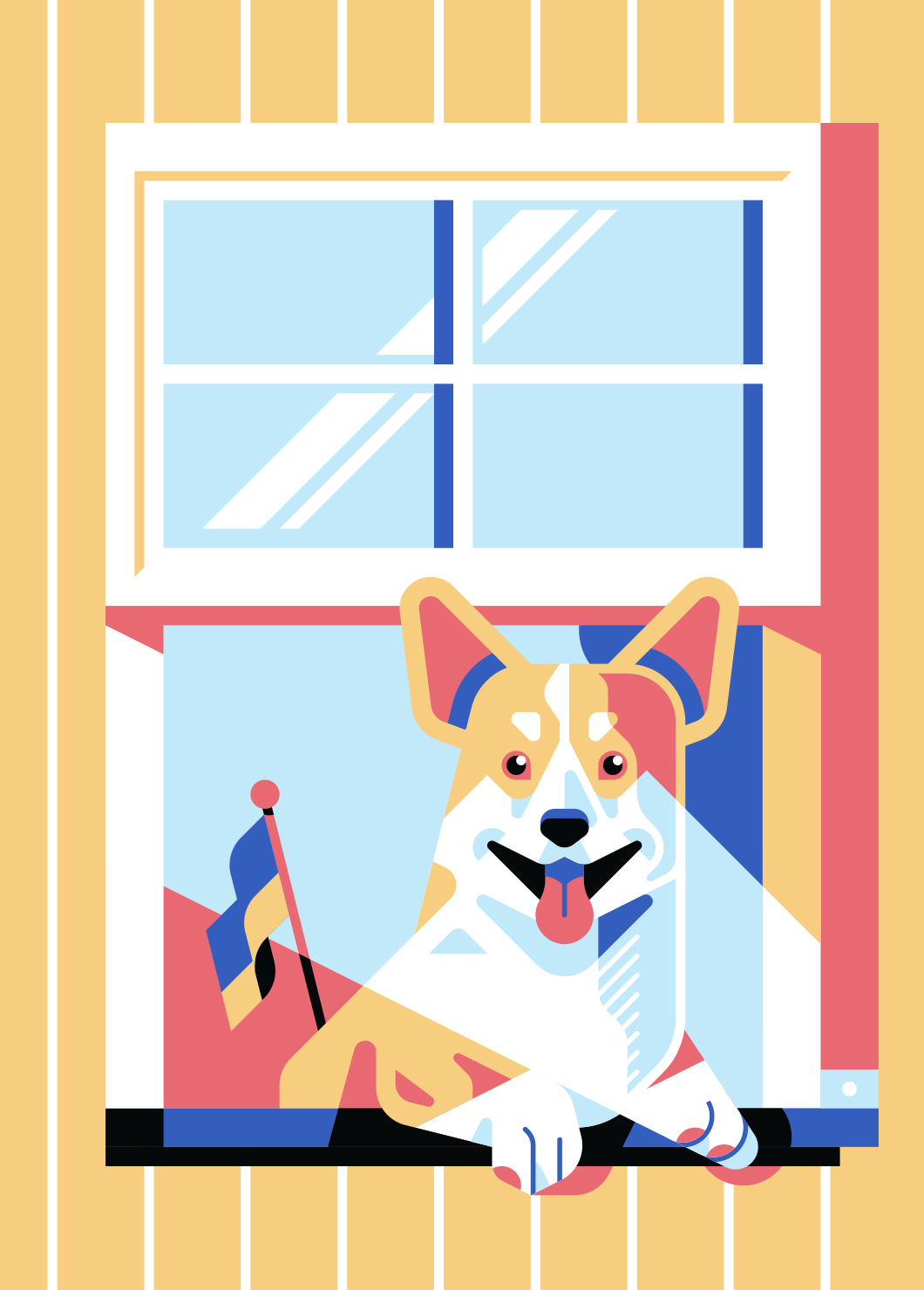 Dogs on windows